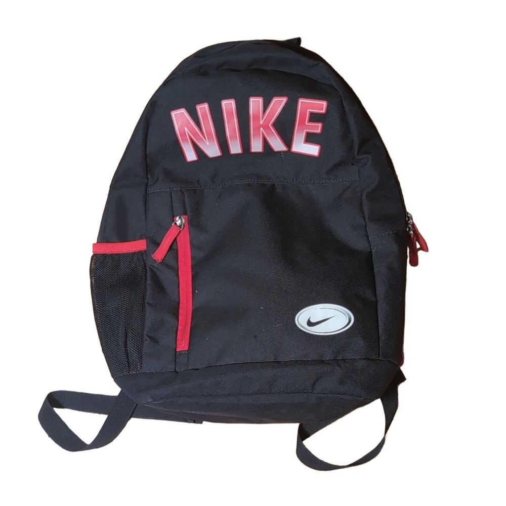 Nike Backpack Black Red 17x14 Travel Bag Men's Polyester